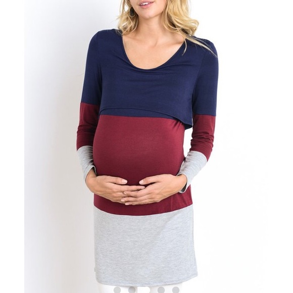 Hello MIZ Tops - Hello Miz Nursing color block tunic